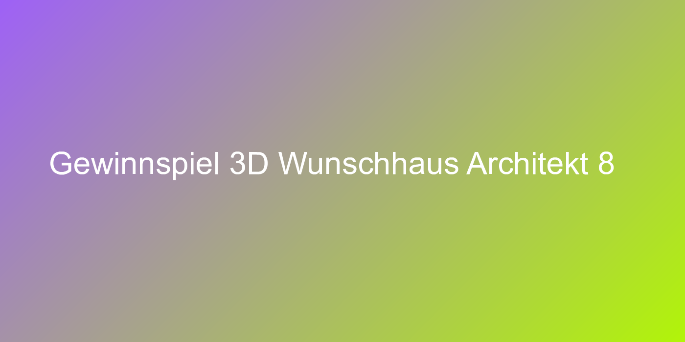 Cover 3D Wunschhaus Architekt 8