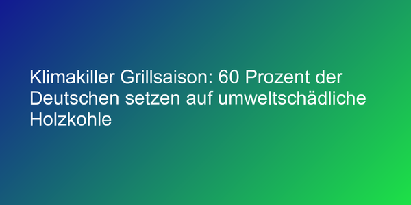 Kohlegrills stoßen etwa halbe Milliarde Kilogramm CO2 pro Jahr aus