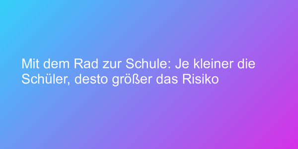 Tipps zum Weg zur Schule per Fahrrad