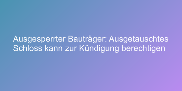 Urteil zu Bauträgervertrag