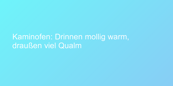 Kaminofen: Drinnen mollig warm, draußen viel Qualm