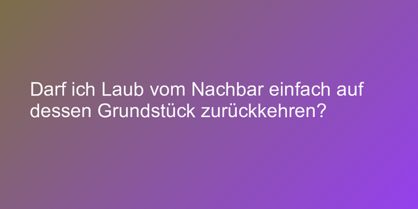 Darf ich Laub vom Nachbar einfach auf dessen Grundstück zurückkehren?