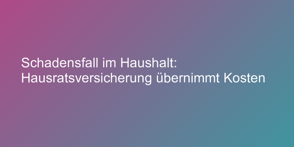 Umfrage zu Schadensfällen im Haushalt