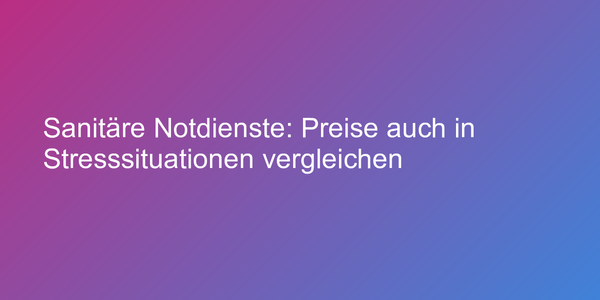 Tipps zu sanitären Notdiensten