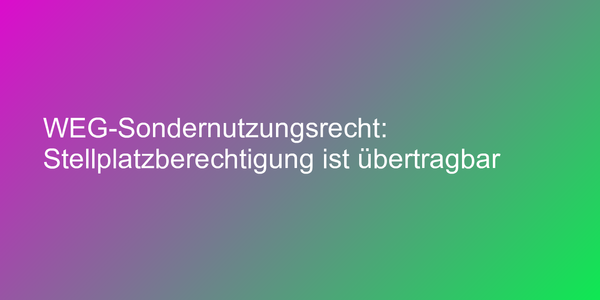 Sondernutzungsrecht übertragen